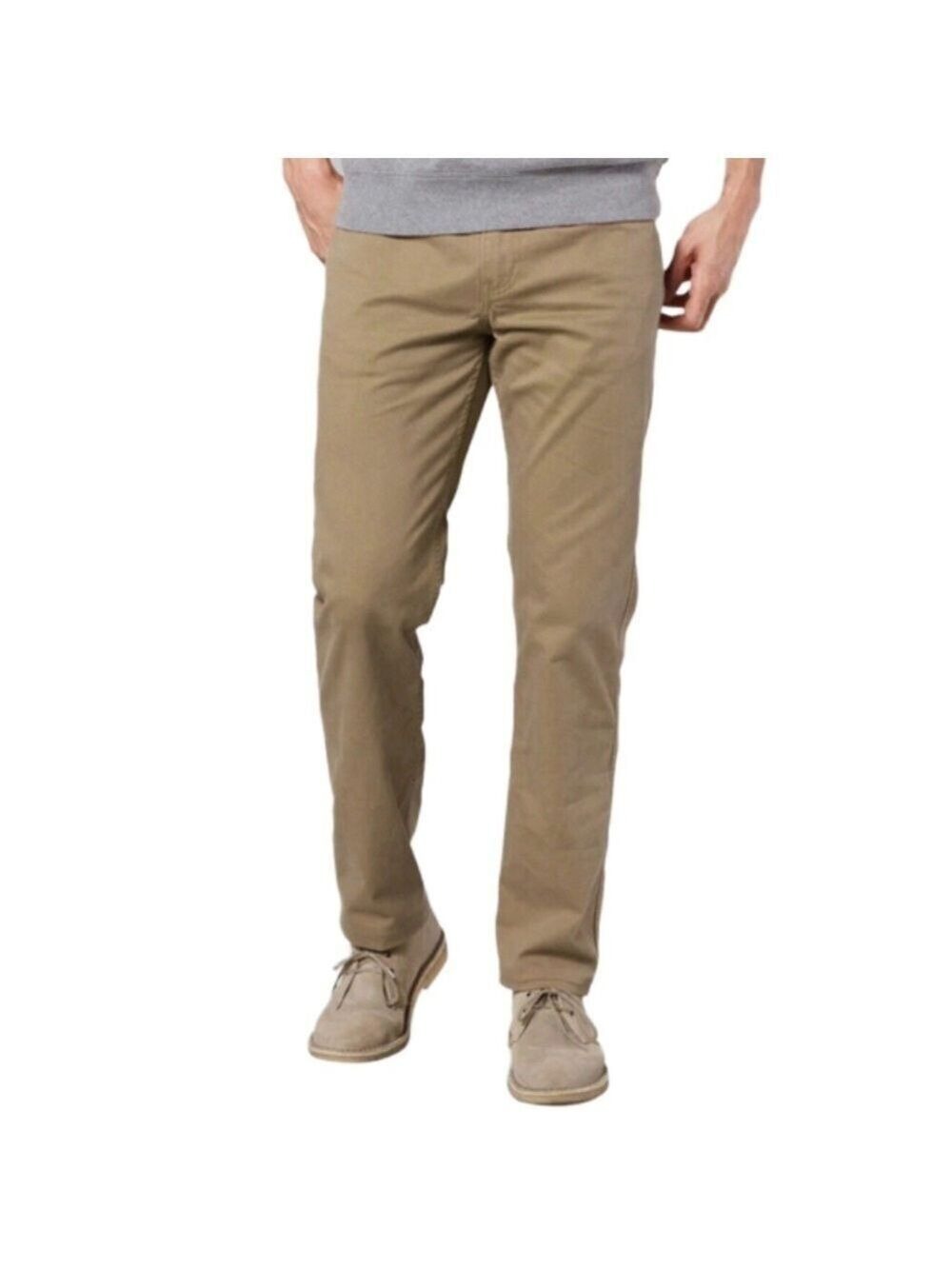 Dockers Pants Men 36x30 Tan Straight Fit Jean Cut 5 Pocket Chino Stretch